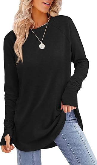 Damen lässiger Langarmshirt mit modernem Schnitt
