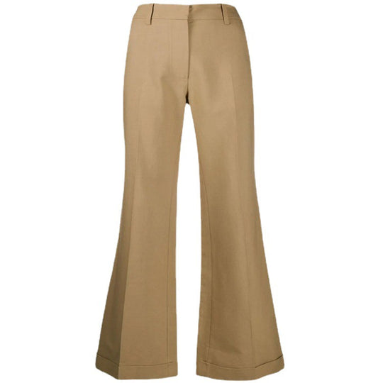 Damen Hochtaillierte Weite Tailoring‑Hose mit Bügelfalte und Aufschlag Nord Taschen