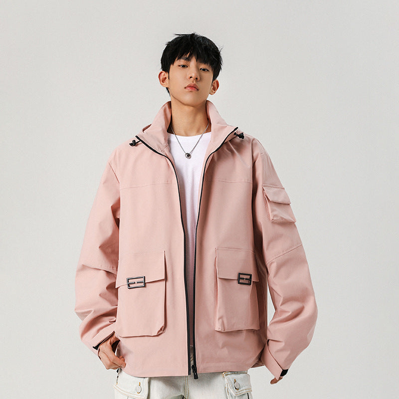 Herren Oversize Utility-Jacke mit technischer Softshell, Kapuze und Mehrfachtaschen Nord Taschen