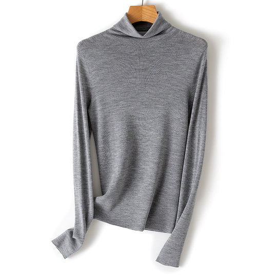 Damen Leichter Feinstrick-Rollkragenpullover mit fließender Passform Nord Taschen
