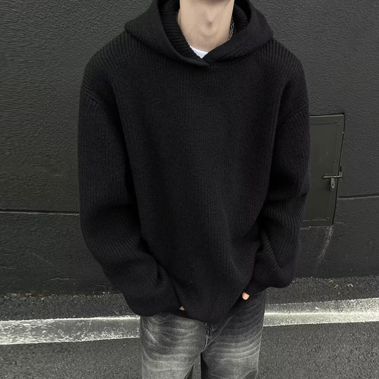Herren Grobstrickpullover mit Hoodie Nord Taschen