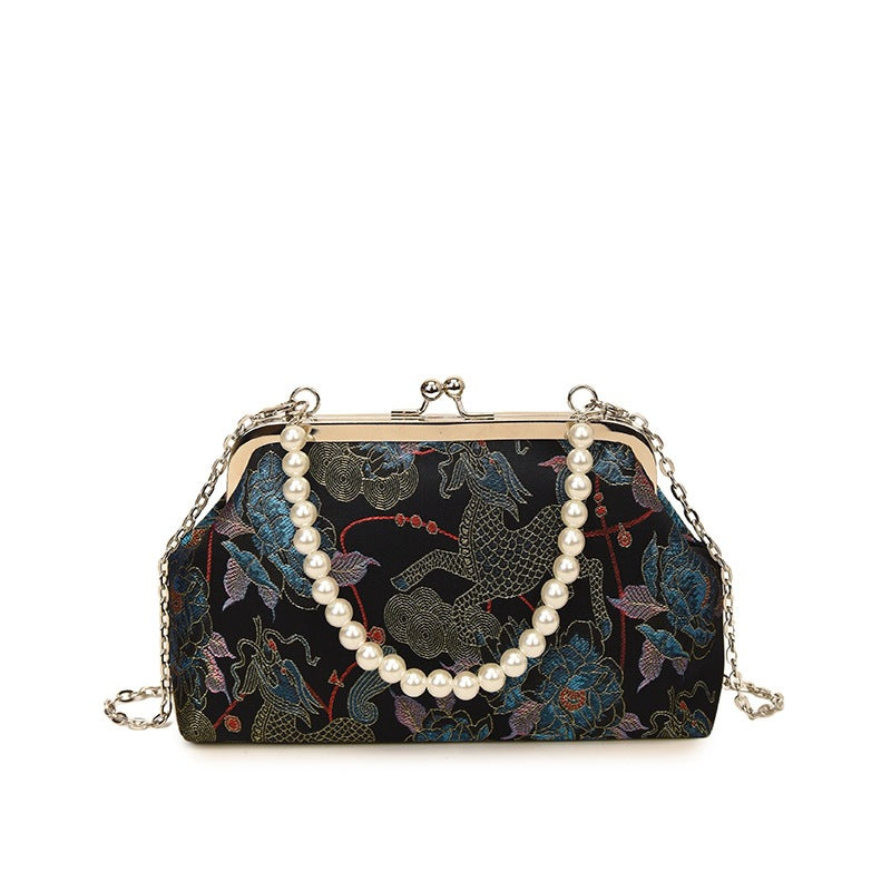 Damen elegante Clutch mit Perlenakzenten Nord Taschen