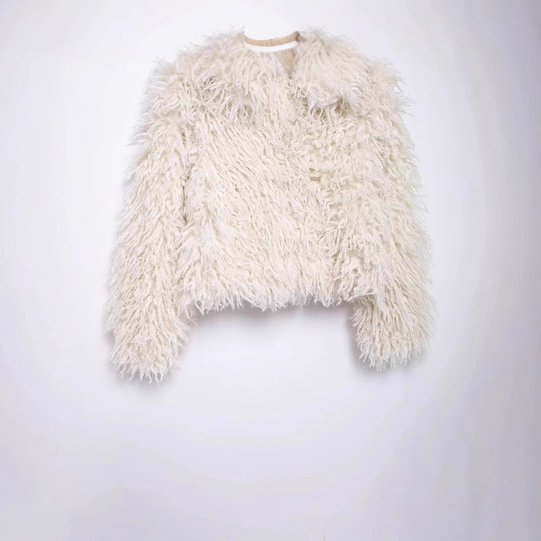 Damen Kurzjacke aus hochflorigem Kunstpelz im Shaggy‑Look Nord Taschen