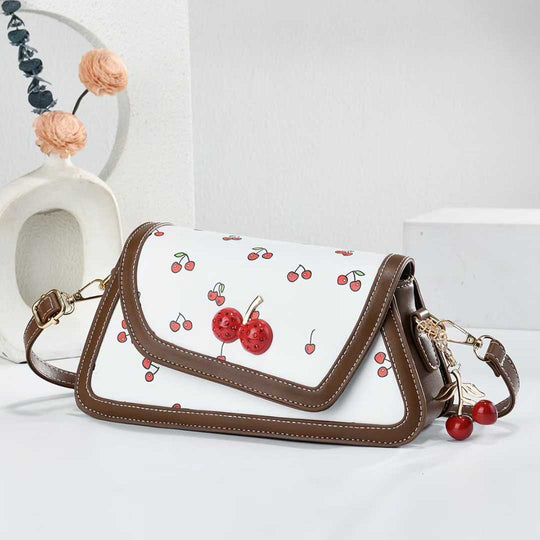 Damen trendige Umhängetasche mit Kirschmotiven Nord Taschen