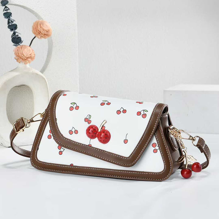 Damen trendige Umhängetasche mit Kirschmotiven Nord Taschen