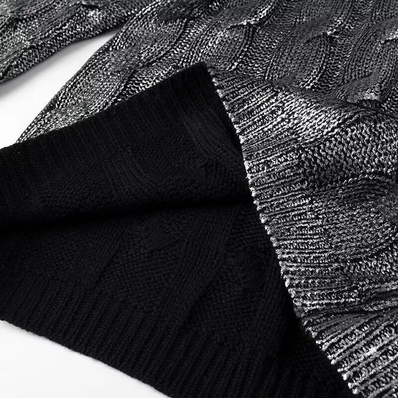 Damen Grobgestrickter Zopfstrick-Pullover mit Rundhals und Oversize-Schnitt Nord Taschen