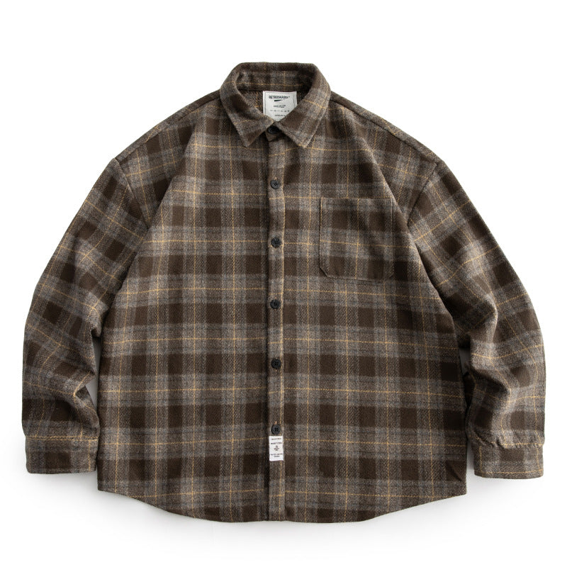 Herren Kariertes Overshirt‑Hemdjacke im Boxy‑Relaxed‑Schnitt Nord Taschen