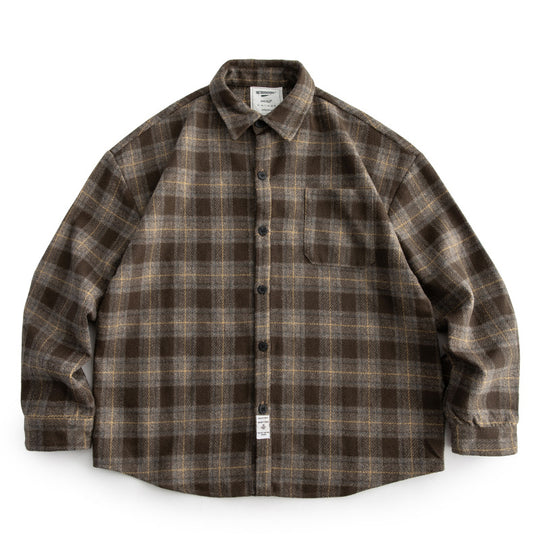 Herren Kariertes Overshirt‑Hemdjacke im Boxy‑Relaxed‑Schnitt Nord Taschen