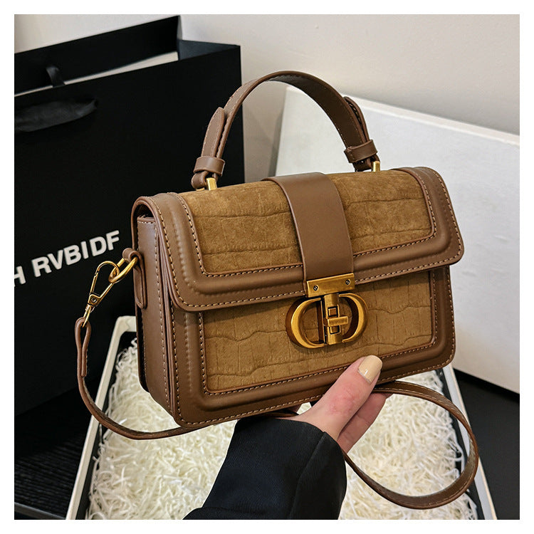 Damen elegante Handtasche mit Krokodilprägung und goldenen Akzenten Nord Taschen