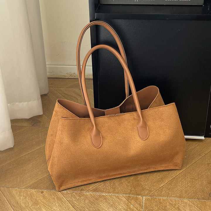 Damen große Tragetasche aus weichem Stoff mit eleganten Ledergriffen Nord Taschen