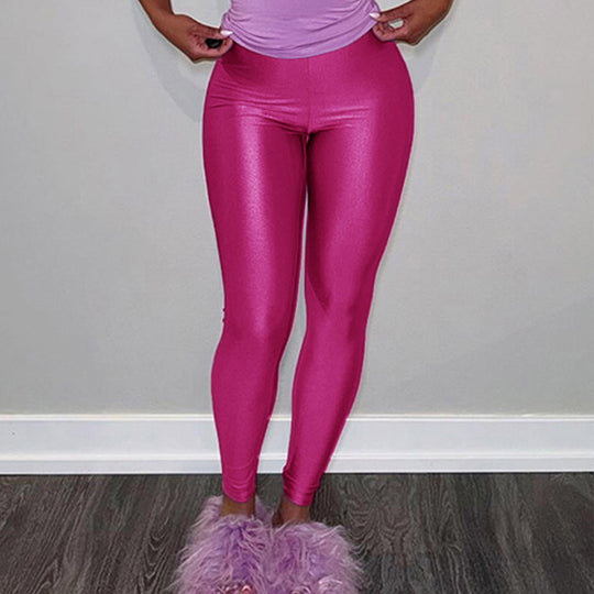 Damen Hochwertige Shiny Leggings mit hohem Bund und perfekter Passform - Arvani