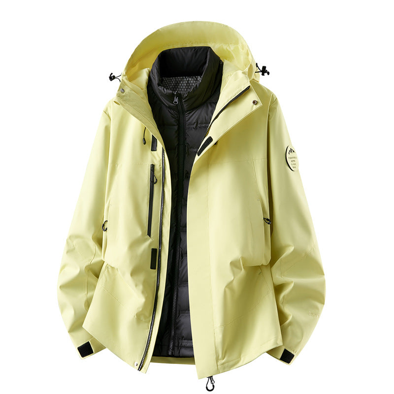 Herren wasserdichte Outdoorjacke mit abnehmbarer Fleece-Innenjacke Nord Taschen