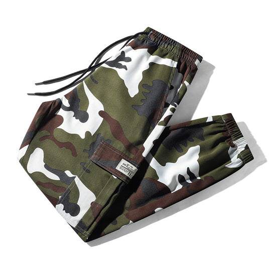Herren Camouflage Cargo-Jogginghose aus robustem Canvas mit Tunnelzugbund & Beintasche Nord Taschen