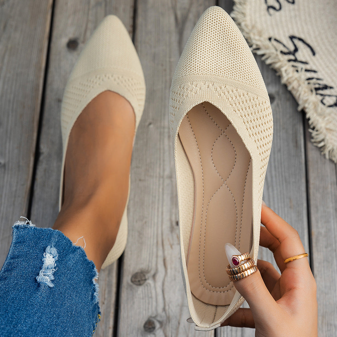 Damen Ballerinas mit kreativem Hahnentrittmuster und flexiblem Fußbett
