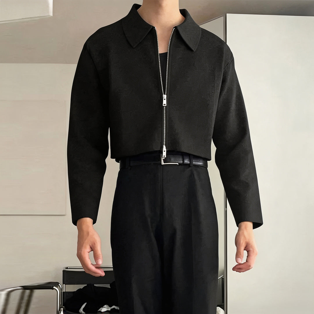Damen Cropped Jacke mit Hemdkragen und durchgehendem Reißverschluss Nord Taschen