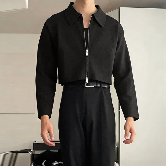 Damen Cropped Jacke mit Hemdkragen und durchgehendem Reißverschluss Nord Taschen