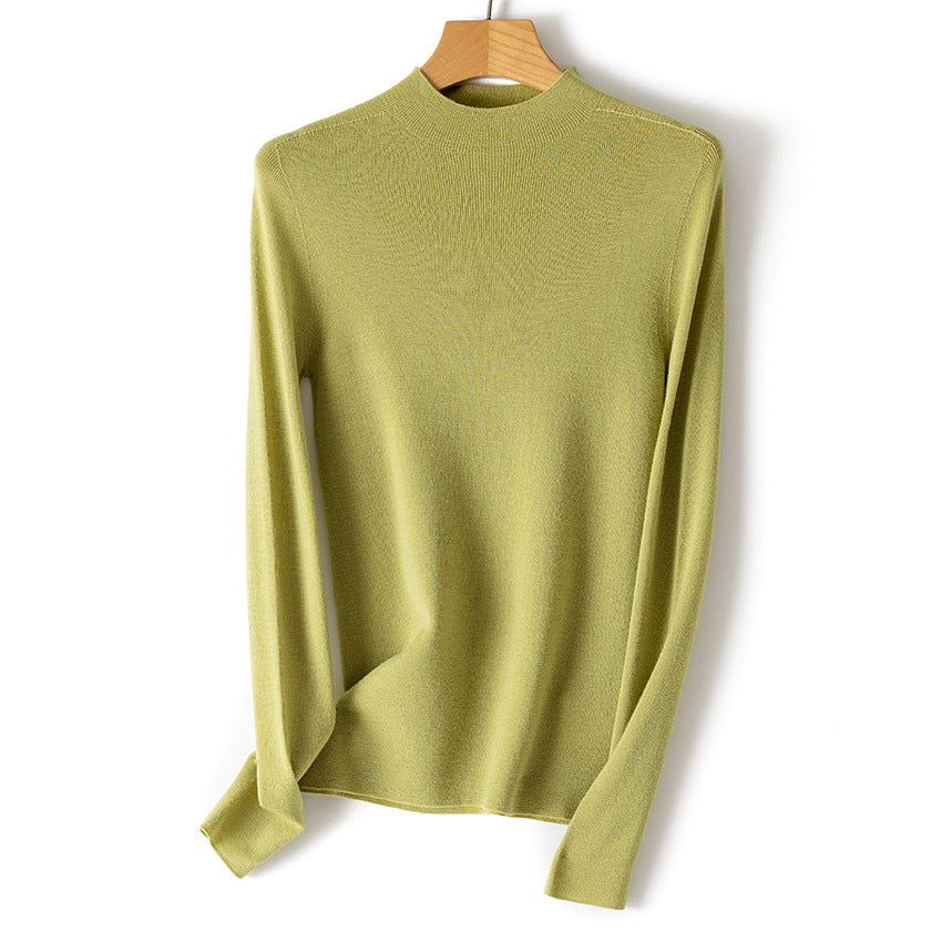Damen Feiner Stretch-Feinstrickpullover mit halbem Stehkragen und schlanker Silhouette Nord Taschen