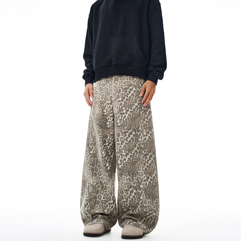 Damen Weite Leoparden-Print Palazzohose aus fließendem Viskose-Mix Nord Taschen