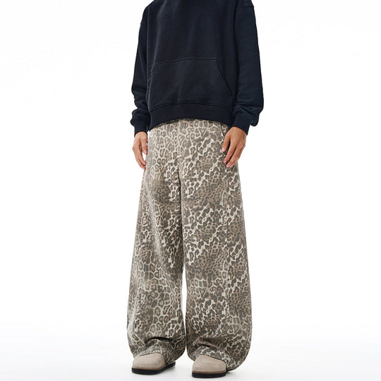 Damen Weite Leoparden-Print Palazzohose aus fließendem Viskose-Mix Nord Taschen