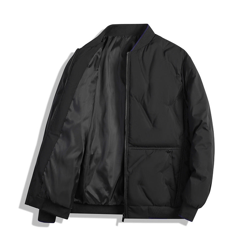 Herren Minimalistische Thermo-Bomberjacke mit glattem Innenfutter und verdeckter Reißverschlussblende Nord Taschen