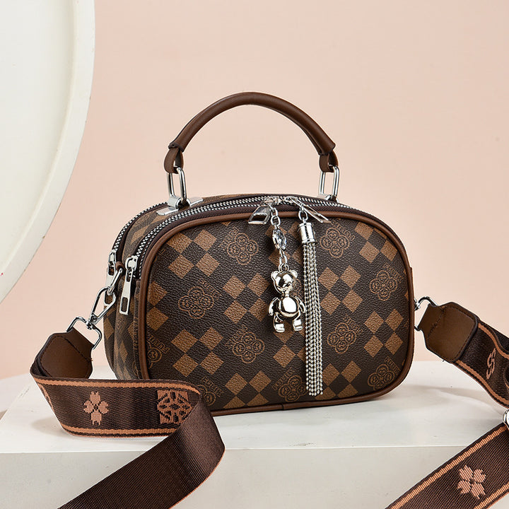 Damen Umhängetasche mit floralem Muster und robustem Tragegurt Nord Taschen