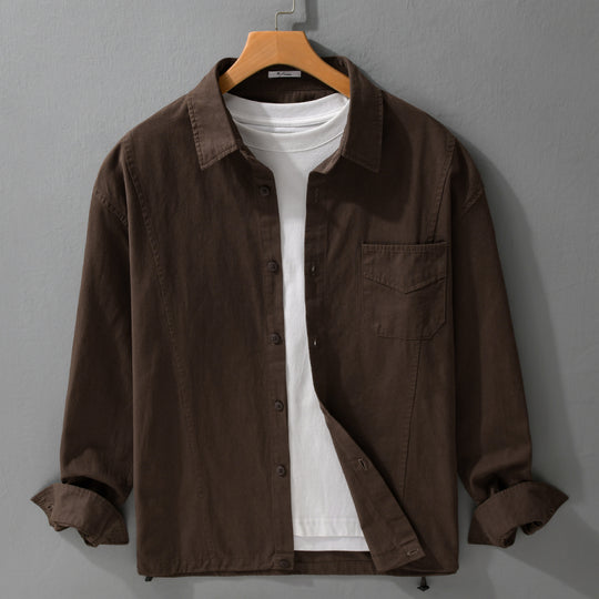 Herren Leichtes Overshirt-Jackett aus Baumwollmix mit aufgesetzter Brusttasche Nord Taschen