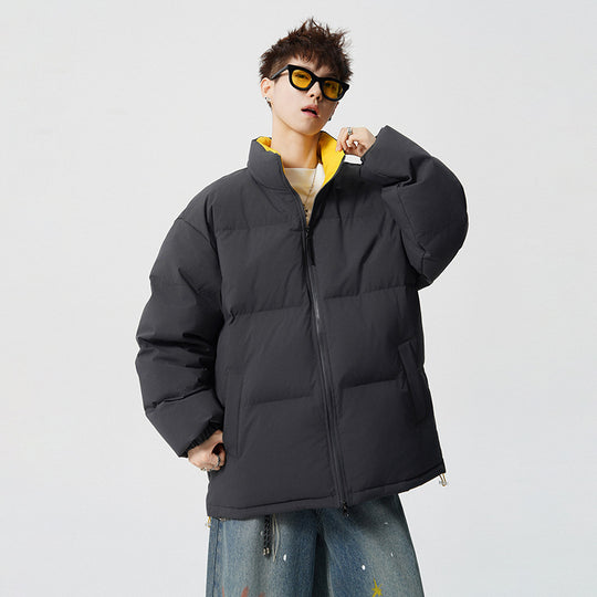 Herren Kurz geschnittene Oversize Steppjacke mit hohem Kragen Nord Taschen