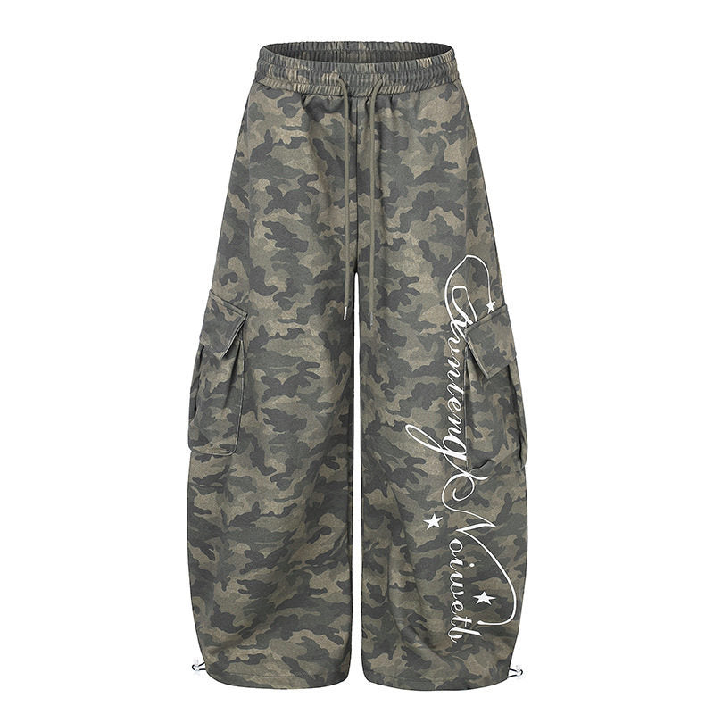 Damen Weite Cargopalazzo-Hose mit Tunnelzugbund, verstellbarem Saum und Cargo‑Taschen Nord Taschen