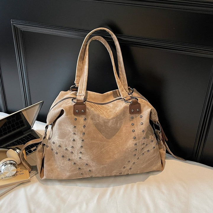 Damen modische Shopper-Tasche mit eleganten Nieten Nord Taschen