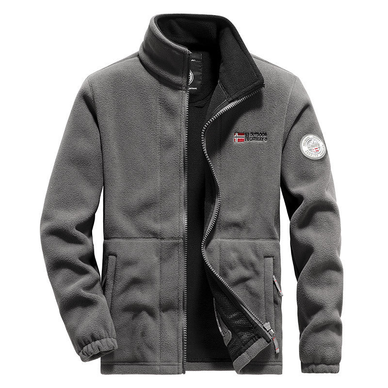 Herren  hochwertige Microfleece-Outdoorjacke mit Stehkragen, durchgehendem Reißverschluss und isolierendem Fleece-Innenfutter Nord Taschen