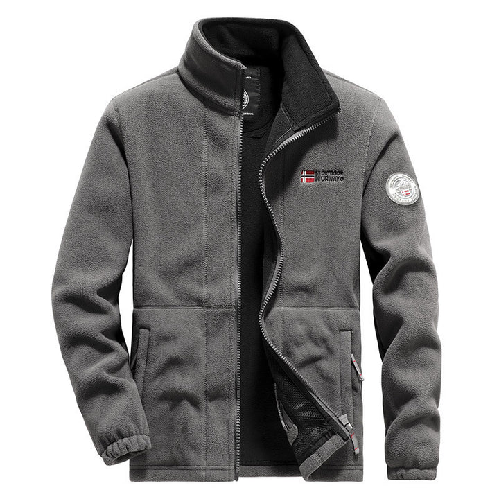 Herren  hochwertige Microfleece-Outdoorjacke mit Stehkragen, durchgehendem Reißverschluss und isolierendem Fleece-Innenfutter Nord Taschen