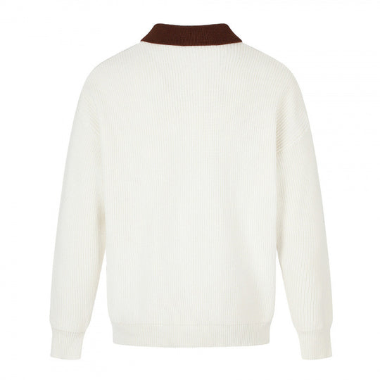 Herren Feinstrick-Polo mit Henley‑Knopfleiste und kontrastierendem Polokragen Nord Taschen
