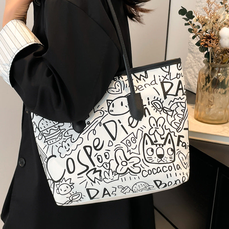 Damen Einkaufstasche mit kreativem Grafikdesign Nord Taschen