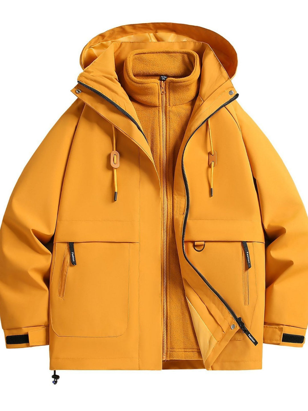 Herren Wattierte Softshell-Funktionsjacke mit Kapuze, Fleece-Innenfutter & verdecktem Reißverschluss Nord Taschen