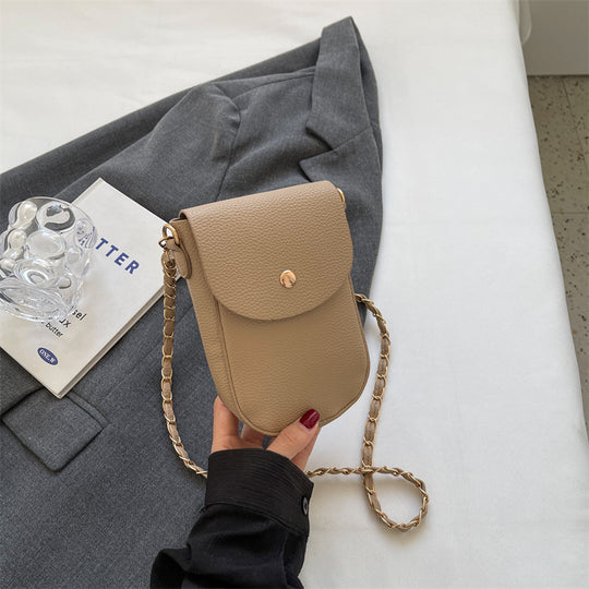 Damen Umhängetasche aus hochwertigem Leder mit elegantem Klappverschluss Nord Taschen