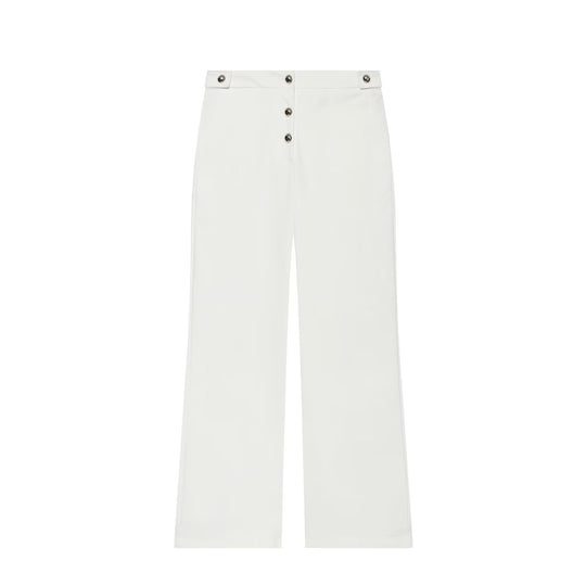 Damen Hochgeschnittene weite Hose mit sichtbarer Knopfleiste und Bundriegel Nord Taschen