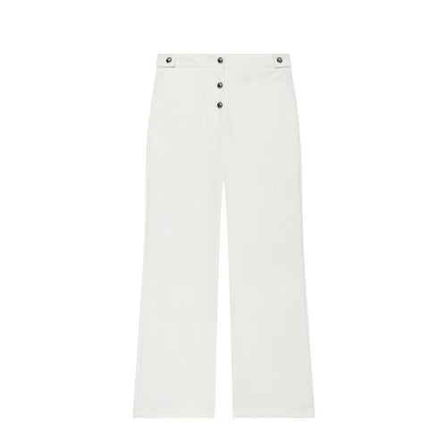 Damen Hochgeschnittene weite Hose mit sichtbarer Knopfleiste und Bundriegel Nord Taschen