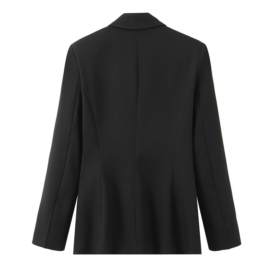 Damen Taillierter Blazer mit bezogenen Knöpfen und Pattentaschen Nord Taschen