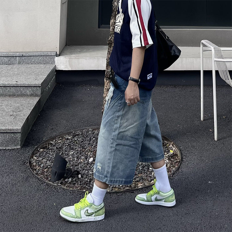 Herren Trendige Weitbein-Jeans Nord Taschen