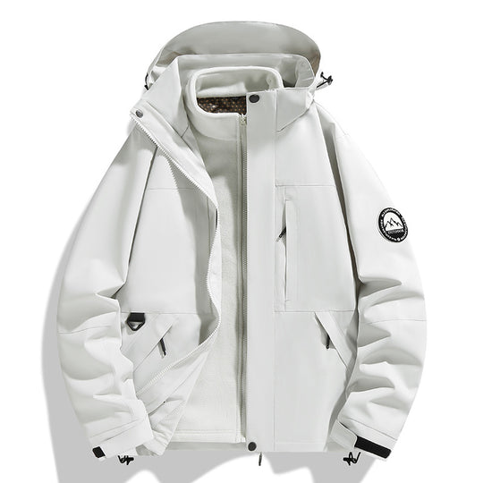 Damen zweilagige Softshell-Outdoorjacke mit herausnehmbarer Fleece-Innenjacke und Kapuze Nord Taschen