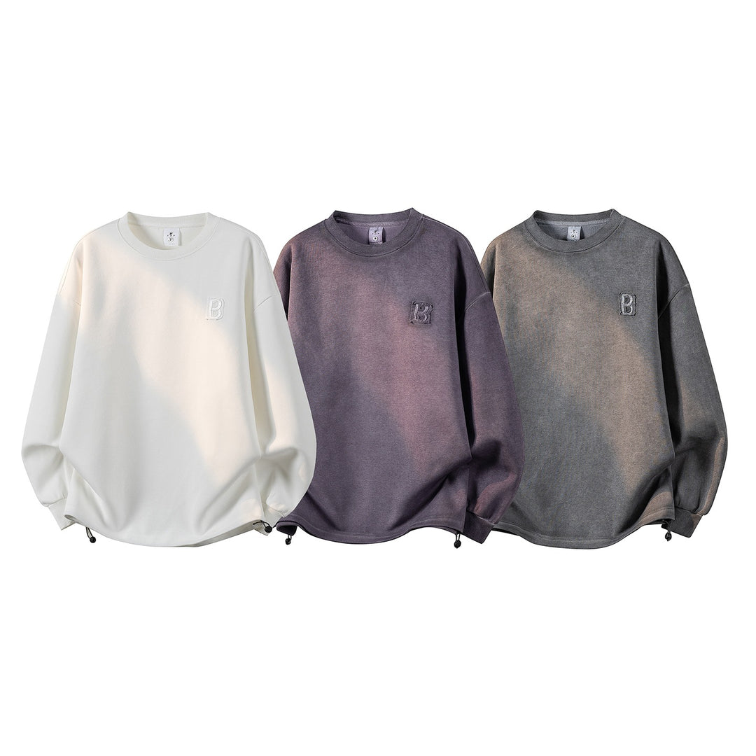 Damen Oversize-Sweatshirt mit gesticktem Schriftzug, abgerundetem Saum & überschnittener Schulter Nord Taschen