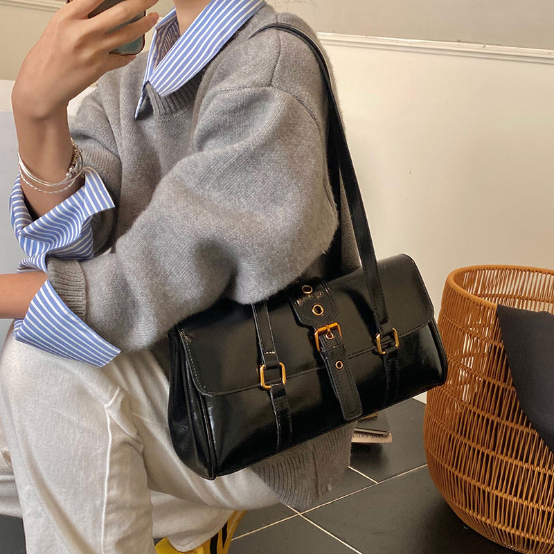 Damen elegante Handtasche mit strukturiertem Verschluss Nord Taschen