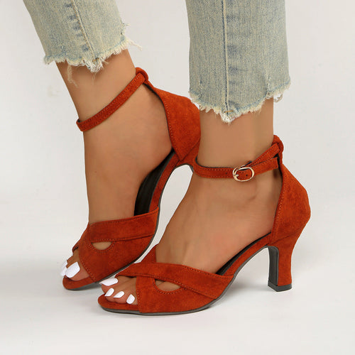 Damen elegante Sandalen mit geschlungenem Riemen und komfortablem Blockabsatz Nord Taschen
