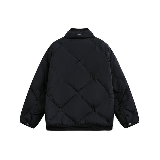 Unisex Boxy gesteppte Winterjacke mit Stehkragen und Rippbündchen Nord Taschen