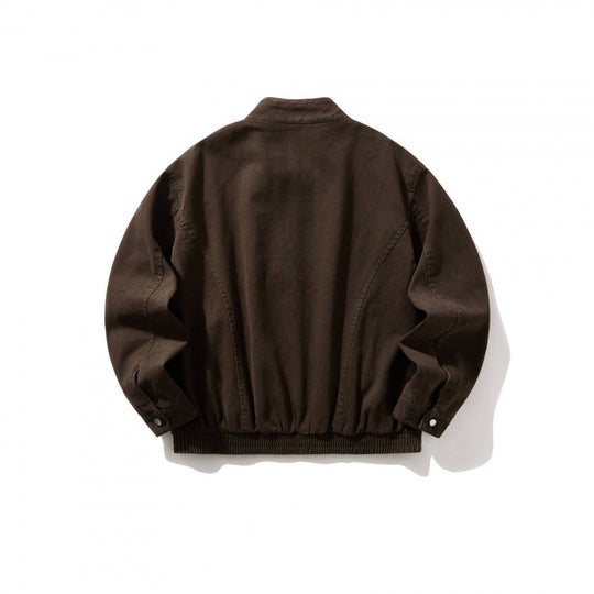 Herren Kurzer Utility-Blouson aus robustem Canvas mit Stehkragen, verdecktem Frontreißverschluss und elastischem Tunnelzugsaum Nord Taschen