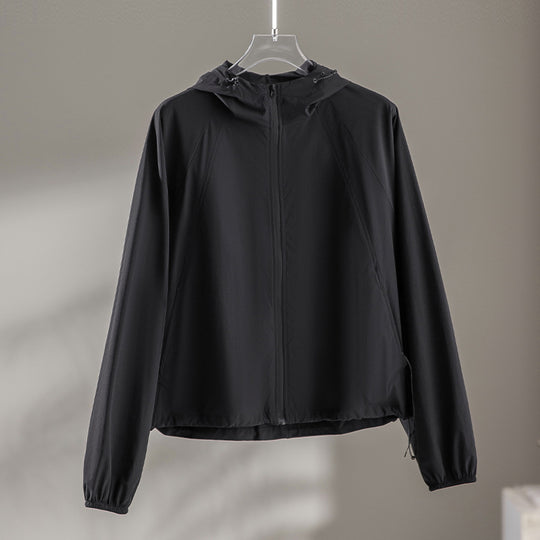 Damen Ultraleichte Kapuzen-Windjacke mit Raglanärmeln und Reißverschlusstaschen Nord Taschen