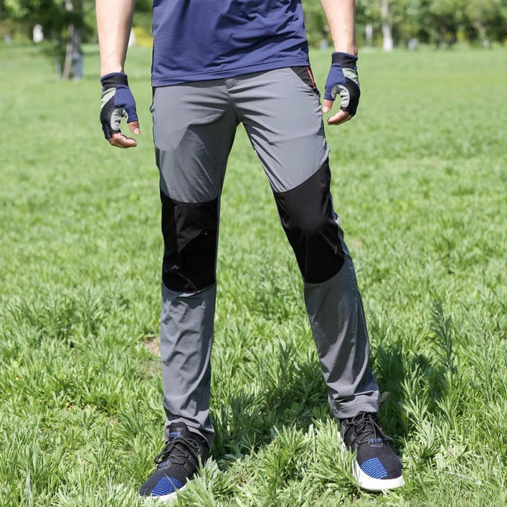 Herren  leichte Stretch-Outdoorhose mit verstärkten Knien und ergonomischer Bewegungspasse Nord Taschen