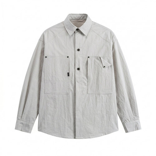 Unisex Kastenförmiges Overshirt mit großen aufgesetzten Taschen und Hemdkragen Nord Taschen