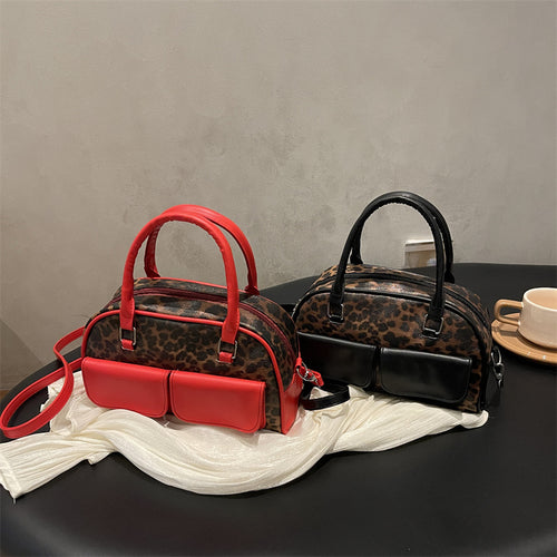 Damen Handtasche mit einzigartigem Leopardenmuster und praktischem Fächersystem Nord Taschen
