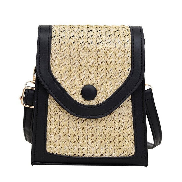 Damen Umhängetasche aus geflochtenem Material mit elegantem Klappdeckel Nord Taschen